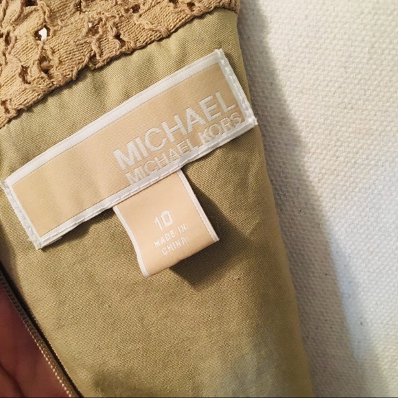 Michael Kors tan lace sheath dress tan with ivory - Picture 3 of 3